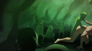 Зеленые гоблины трахают пленного парня в хентай порно