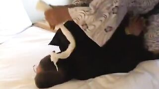 Домогательства до старого японского мужчины в ролевой игре