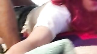 Зрелый гей обожает ебать в зад молодого транса напротив домашней камеры